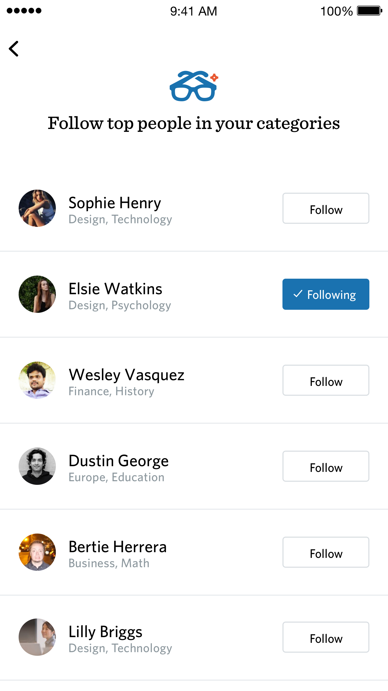Degreed mobile app profile screen